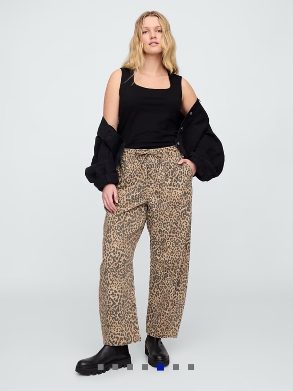 Gap Leopard Print Pull on Barrel Pants - XL